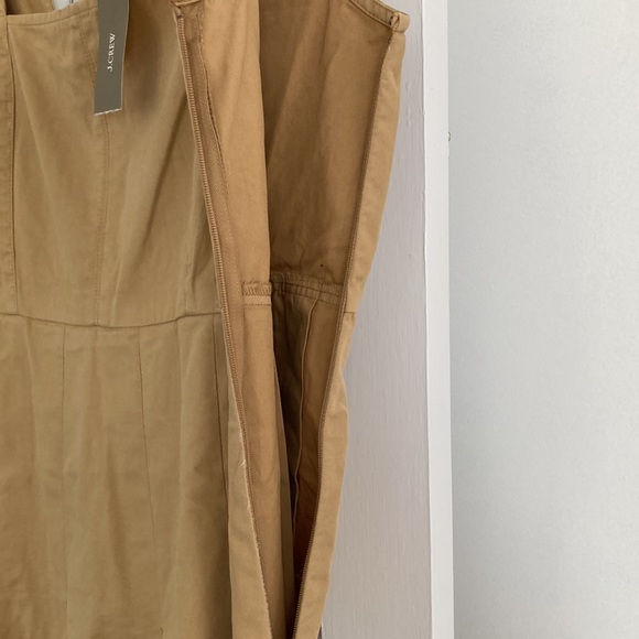 J. Crew Pleated Pinafore Chino Dress in Honey Brown - Picture 8 of 15